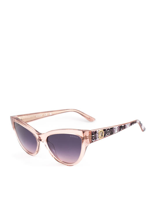 Guess Woman Sunglasses with Black Horn-Rimmed Frame and Purple Gradient Lens GU00112 57Z