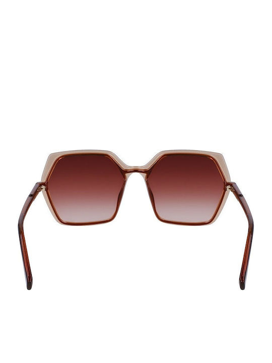 Karl Lagerfeld Women's Sunglasses with Brown Plastic Frame and Brown Gradient Lens KL6083S-246