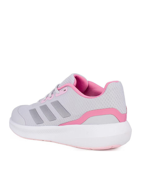 Runfalcon 3.0 K Kids Sports Shoes Running with Laces Dash Grey / Silver Metallic / Bliss Pink