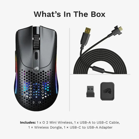 Glorious O2 Mini Ασύρματο Gaming Ποντίκι Μαύρο