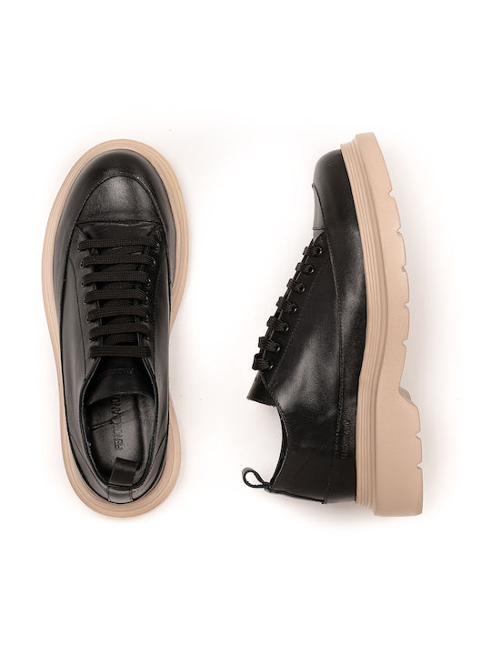 Leder Herren Freizeitschuhe Anatomisch Schwarz