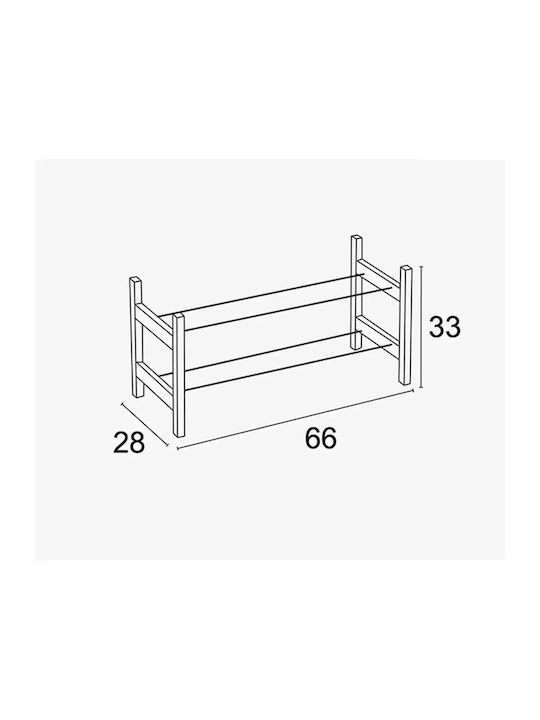 Метален Обувна рафт 66x28x33см