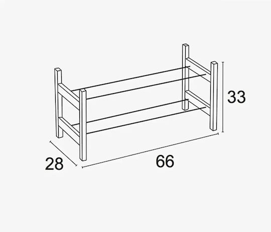 Metall Schuhschrank aus Massivholz 66x28x33cm