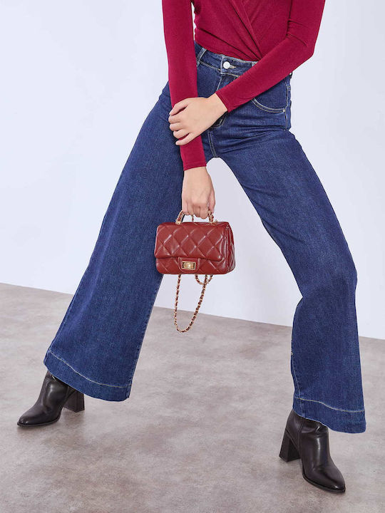 Celestino Women's Quilted Shoulder Bag Chain Burgundy
