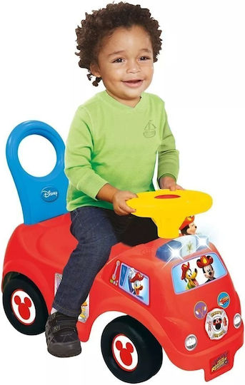 Kiddieland Ride On Car with Parental Handle for 12+ Months with Sounds Red