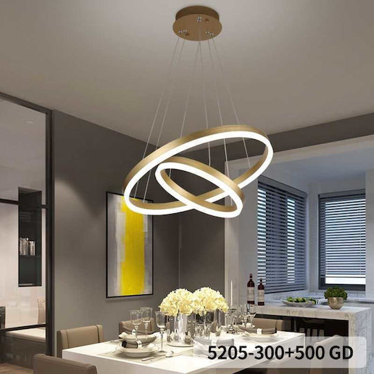 Lightplanet Lustră Auriu LED cu Alb Natural Lumină