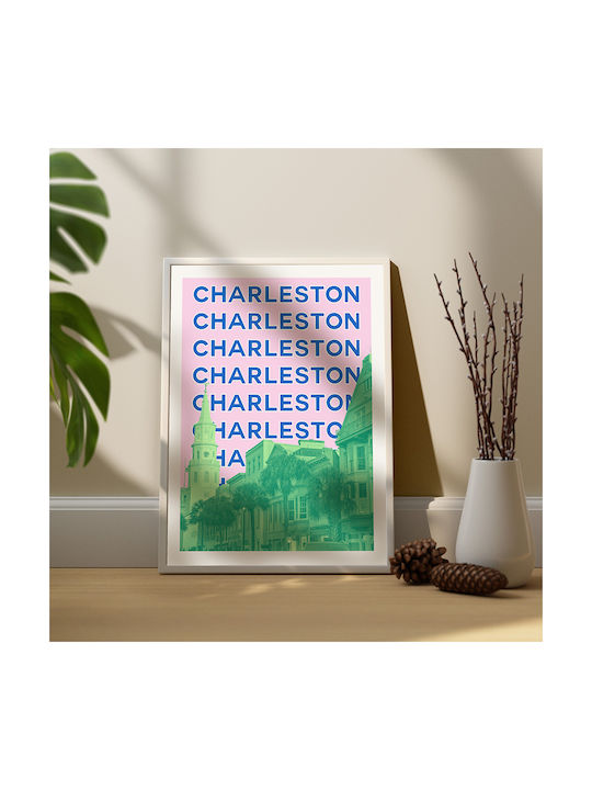 Poster Charleston Pop Art Pst25510 21cm X 30cm Μαύρη Ξύλινη Κορνίζα