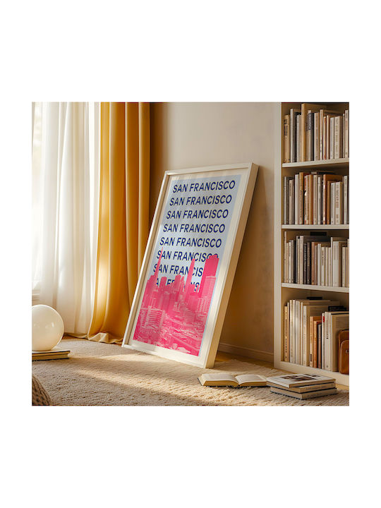 Poster San Francisco Pop Art Pst25516 21cm X 30cm Λευκή Ξύλινη Κορνίζα