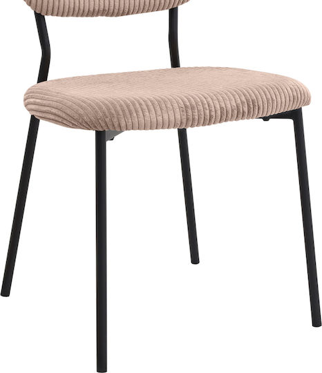 Kevin Dining Room Fabric Chair Mocha - Black 48x51x87cm