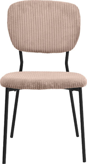 Kevin Dining Room Fabric Chair Mocha - Black 48x51x87cm