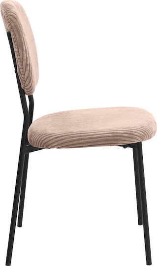 Kevin Dining Room Fabric Chair Mocha - Black 48x51x87cm