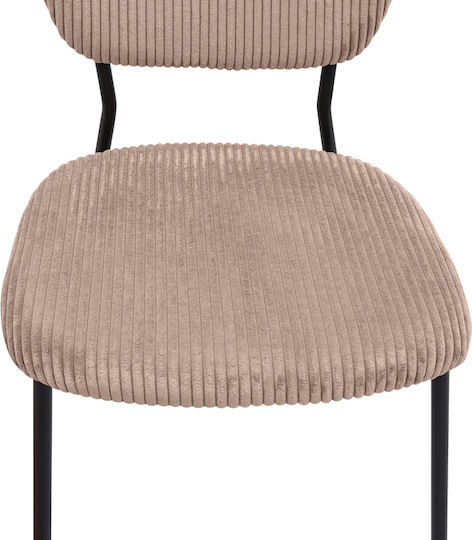 Kevin Dining Room Fabric Chair Mocha - Black 48x51x87cm