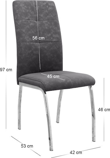 Alma Scaune Sala de mese Gri 1buc 42x53x97buc