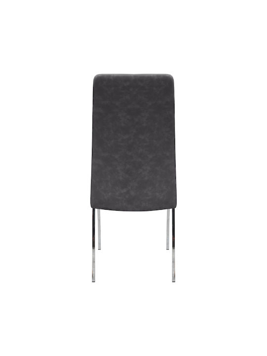 Alma Dining Room Artificial Leather Chair Grey 42x53x97cm