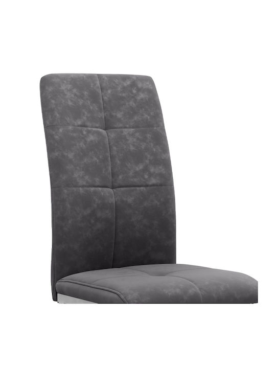 Alma Dining Room Artificial Leather Chair Grey 42x53x97cm