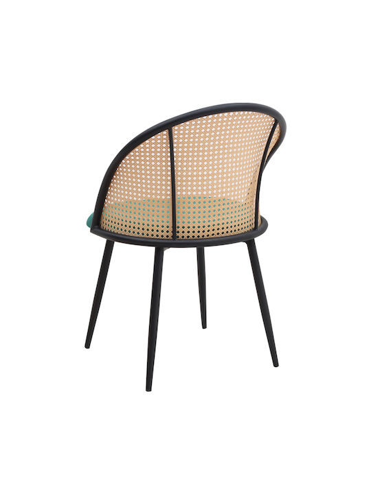Jacob Dining Room Velvet Chair Cypress Green - Black 52x50x77cm