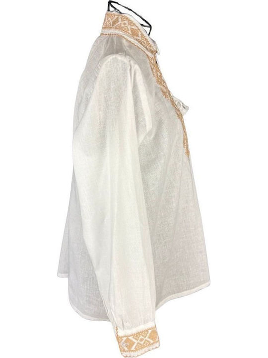 Kids' Tunic Long Sleeve White, Beige