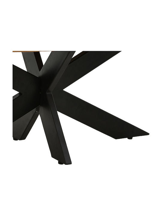 Masa De Cafea Centrală Ovală Din Lemn Masiv Nuanță Naturală/Neagră L120xL60xÎ45cm
