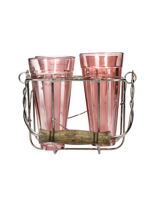 Selected by Pragmatic Set of Glasses White Wine / Liqueur/Ouzo / Coffee/Freddo made of Glass in Orange Color 4pcs