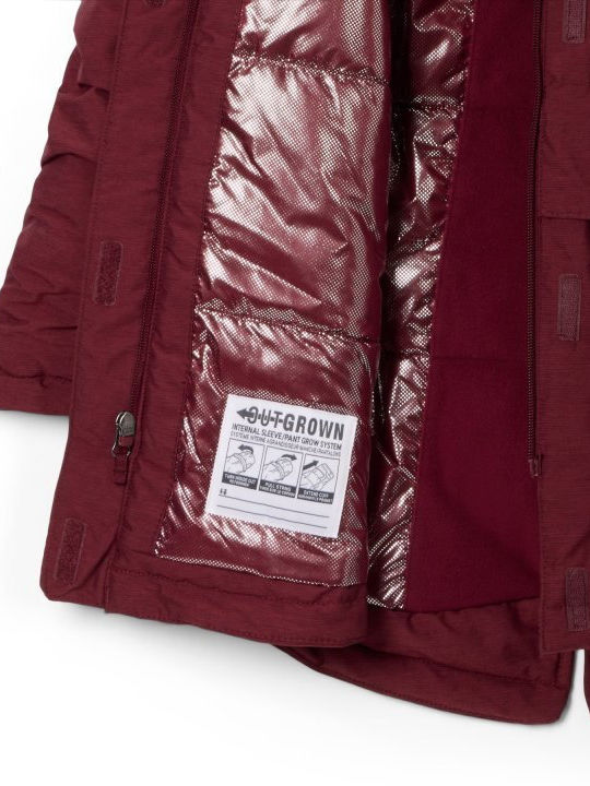 Nordic Strider Ii Kids Casual Long Coat with Hood Burgundy