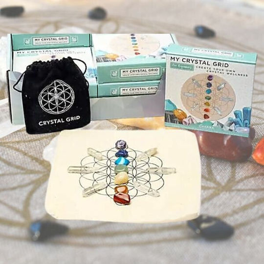 Crystal Grid Ημιπολύτιμους Λίθους Στα Χρώματα Επτά Chakra