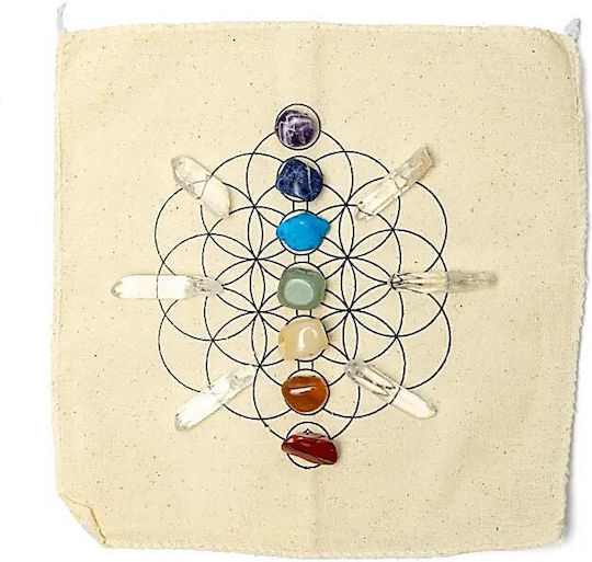 Crystal Grid Ημιπολύτιμους Λίθους Στα Χρώματα Επτά Chakra