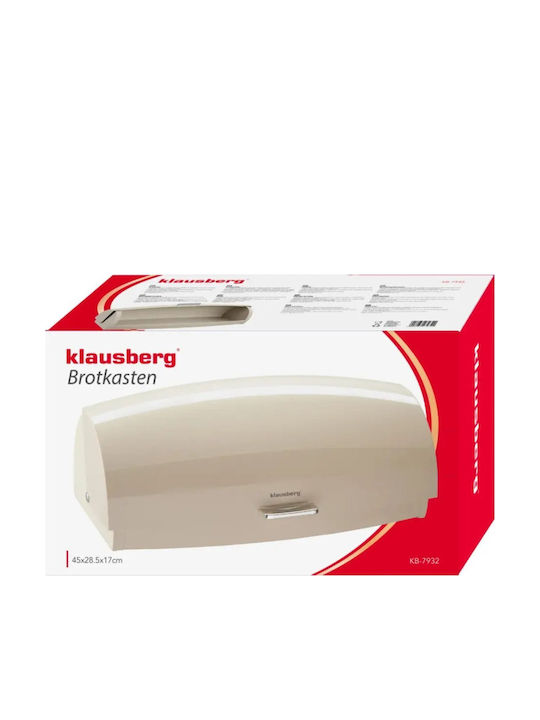 Klausberg Bread Box with Lid Inox Gray 45x28.5x17cm