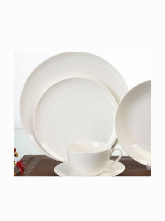 Cryspo Trio Silk Pure White Porcelain Dinnerware Set 20pcs