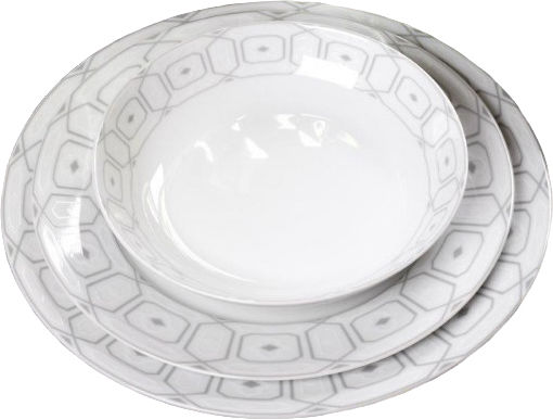 Cryspo Trio Ovvio White Porcelain Dinnerware Set 20pcs