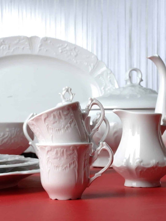 Cryspo Trio Regina Geschirrset aus Porzellan White 53.000.30 72Stück