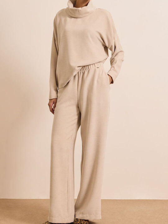 Damen Stoff Hose Beige