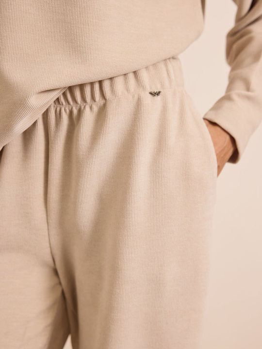 Damen Stoff Hose Beige