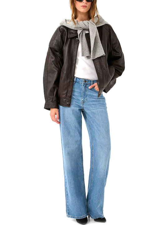 High Rise Women's Jean Pants in Wide Leg Style