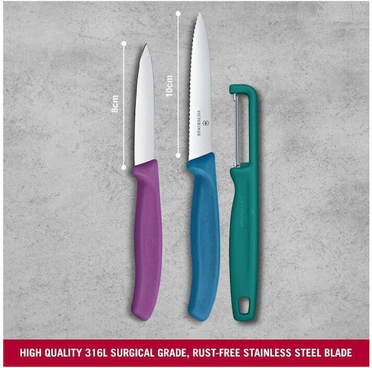 Victorinox Swiss Classic Knife Set from Stainless Steel 3pcs