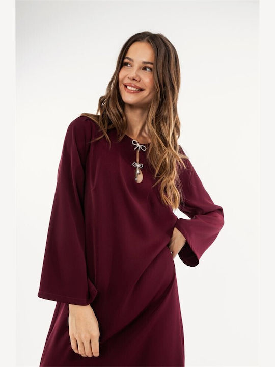 Mini Damenkleid für Hochzeit - Taufe Burgundisch