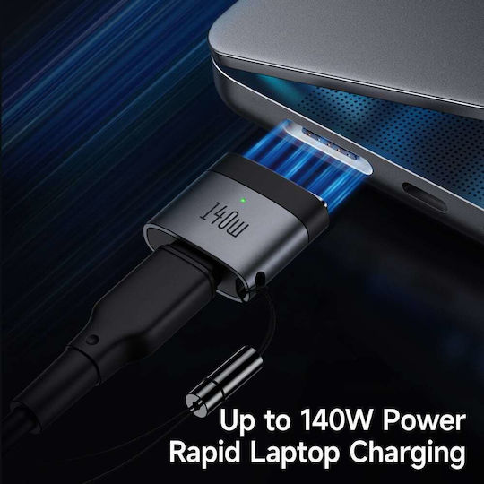 Mcdodo Otg Adapter Ot-6850 Type-C To Magsafe 3 140W Aluminum Alloy Led Indicator Macbook Air Pro Black