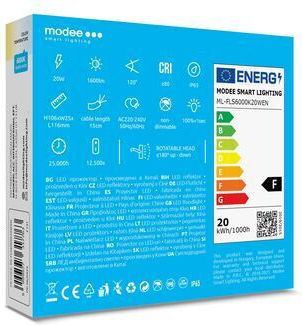 Modee Lighting Waterproof LED Floodlight 20W Cold White 6000K IP65