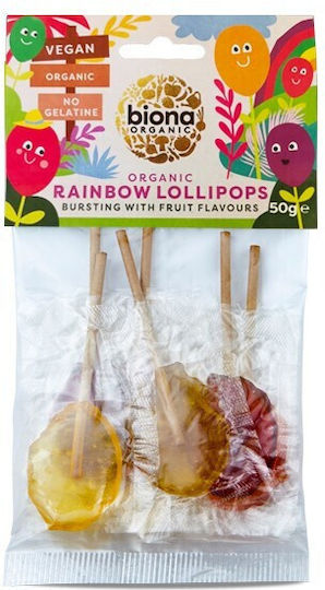 Biona Lollipops Organic No Added Sugar Gluten Free Vegan 6pcs 100gr