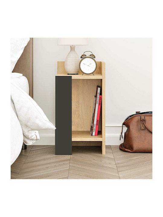 Bedside Table Elos Wooden Sapphire Oak - Anthracite 25x27x60cm