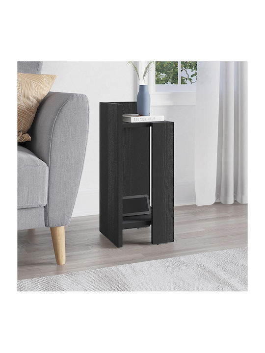 Bedside Table Elos Wooden Black Wood 25x27x60cm