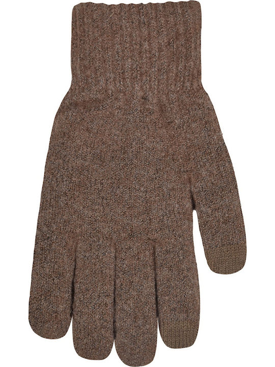 Men's Knitted Touch Gloves Brown