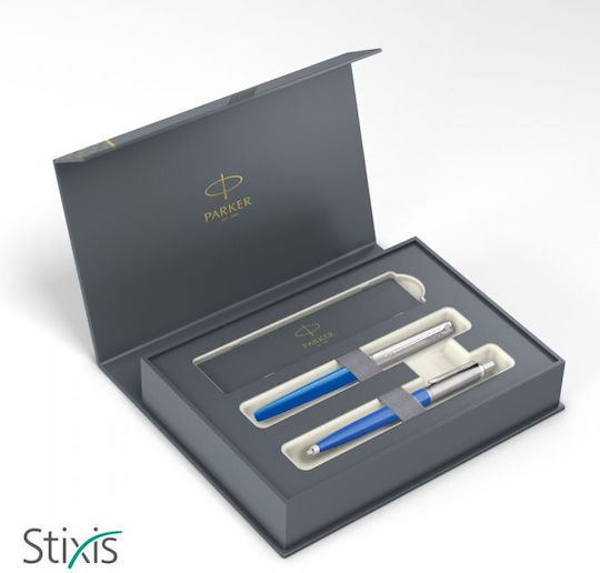 Parker Jotter Original Pen Set Ballpoint Medium with Fountain Pen Medium Light Blue CT in a case