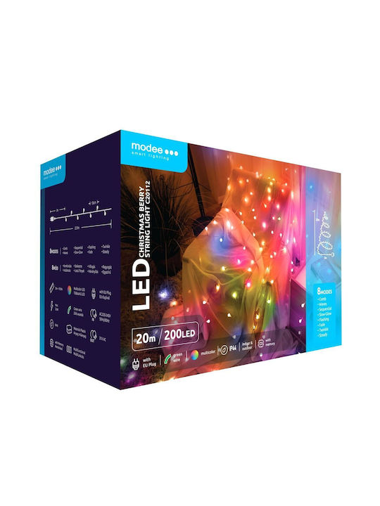200 Lichterketten LED 20m. Mehrfarbige in Zeichenfolge 1Stück