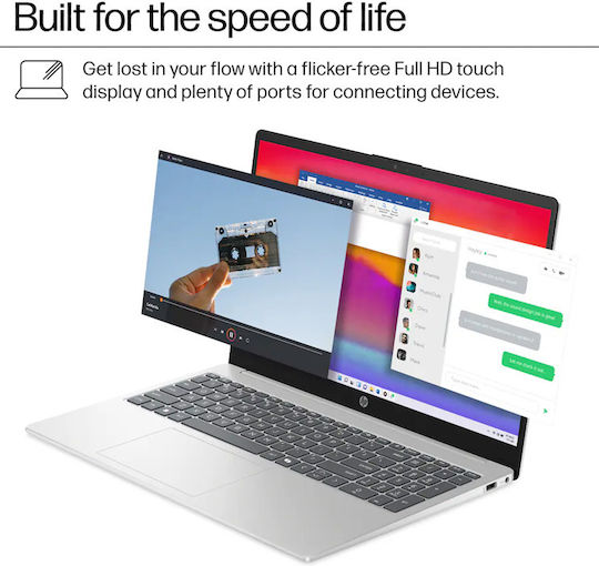 HP 15-fd0127dx 15.6" IPS Panel Full HD Тъчскрийн (i7-1355U/16GB/512GB SSD/Windows 11 Home) (Английски (САЩ) Клавиатура)
