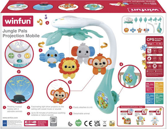 Winfun Μόμπιλε Κούνιας με Μουσική, Περιστροφή και Προτζέκτορα για Νεογέννητα