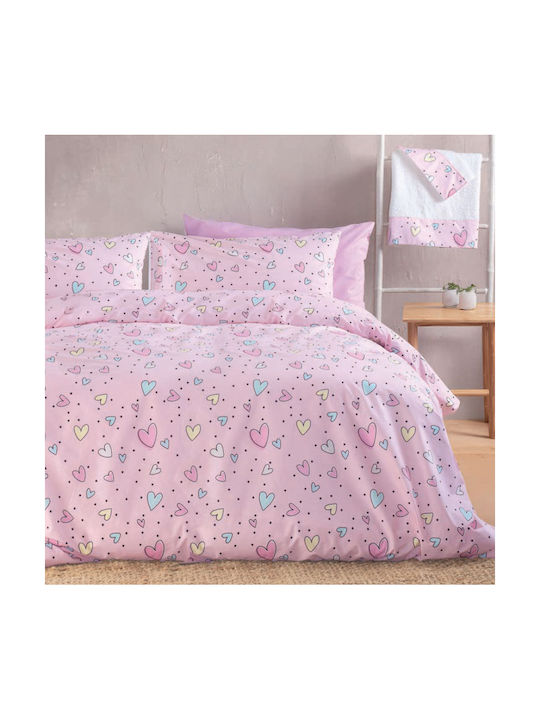 Rythmos Kinderdecken Einzeln mit 2 Kopfkissenbezügen Pop Hearts Pop Hearts 220x240cm