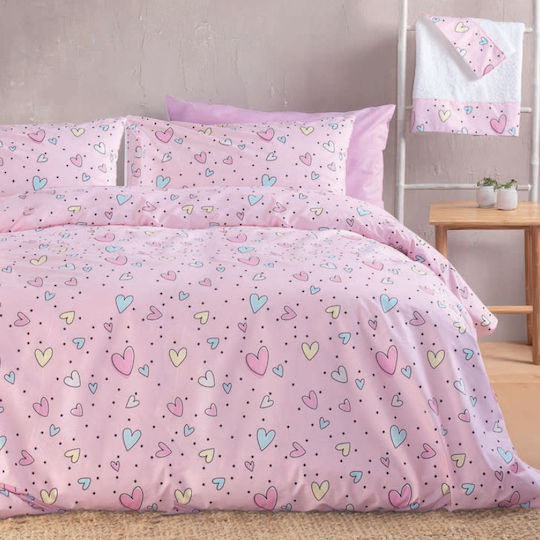 Rythmos Подредба Детско Одеяло Единично с 2 Калъфки за Възглавници Pop Hearts Pop Hearts 220x240см