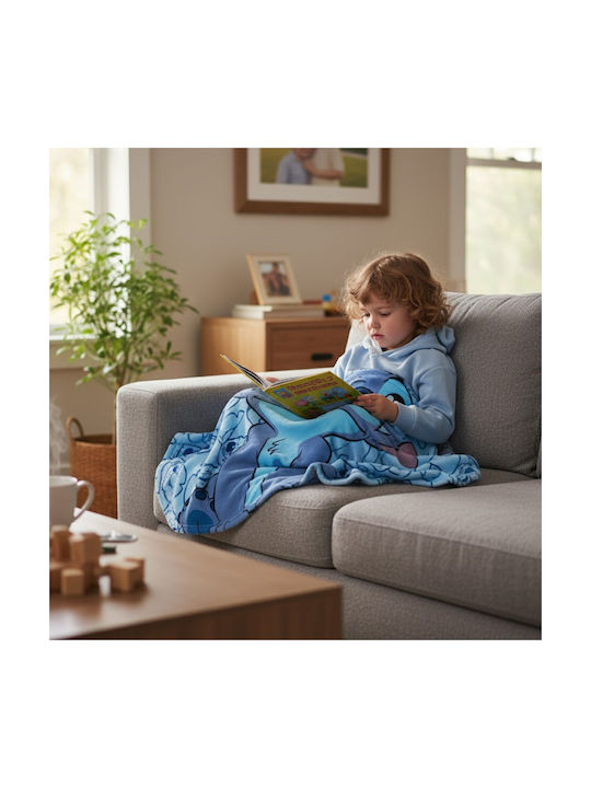 Κουβέρτα Fleece Happy Blue 140x100εκ.