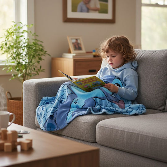 Blanket Fleece Happy Blue 140x100cm