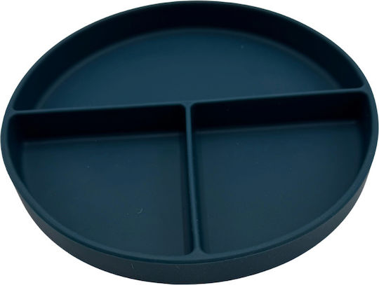 Excellent Houseware Παιδικό Πιάτο Φαγητού από Σιλικόνη Μπλε